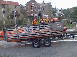 With the Staithes Lifeboat on the Trailer