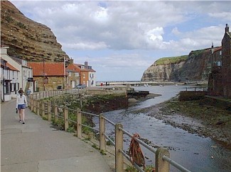 A view of the beck mouth where it joins the sea from Cow Bar