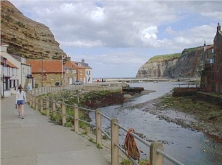 A view of the harbour and Cow Bar Lane, Staithes.