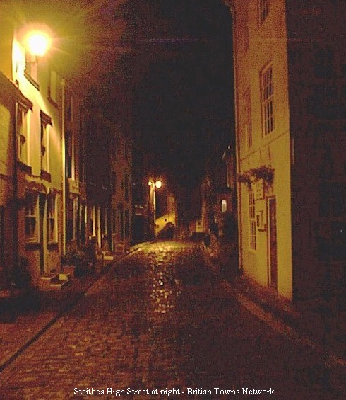 The High Street at night, Staithes.