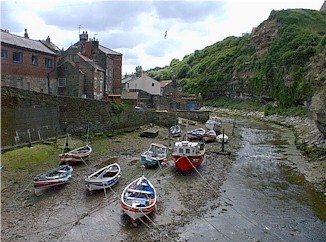 A view of the upper beck at low tide taken from the foot bridge