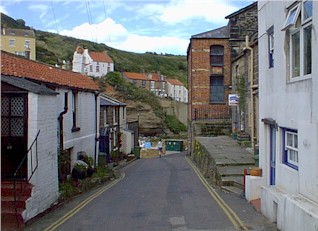 A view from Wesley Square towards the Beck, Staithes.